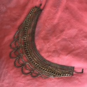 Gold bauble bar necklace